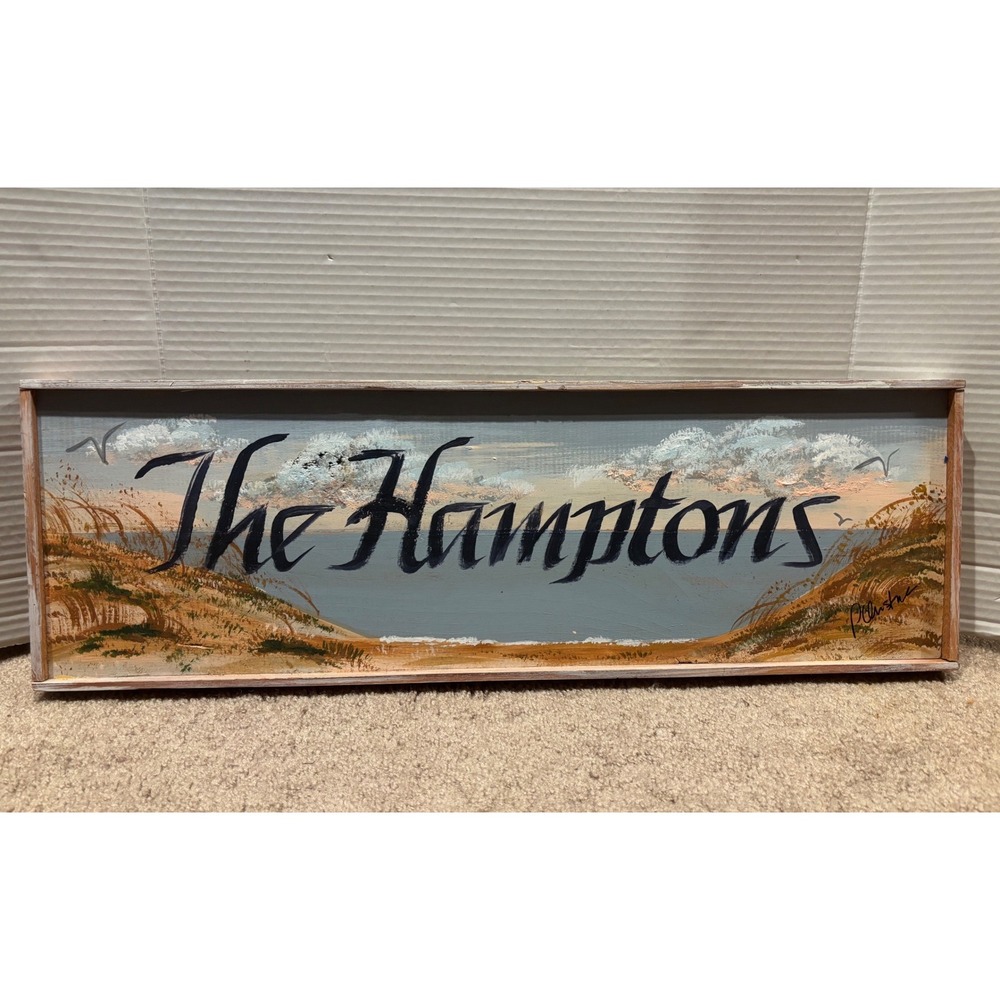 Patricia Christensen The Hamptons Hand Painted Wood Sign Coastal Beach Decor Art